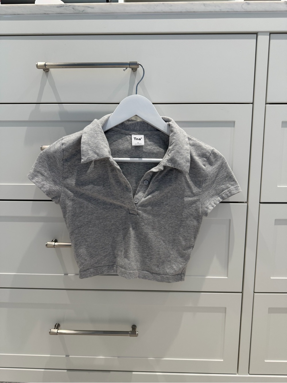 Tna Grey Cropped Polo Top โ Size XS